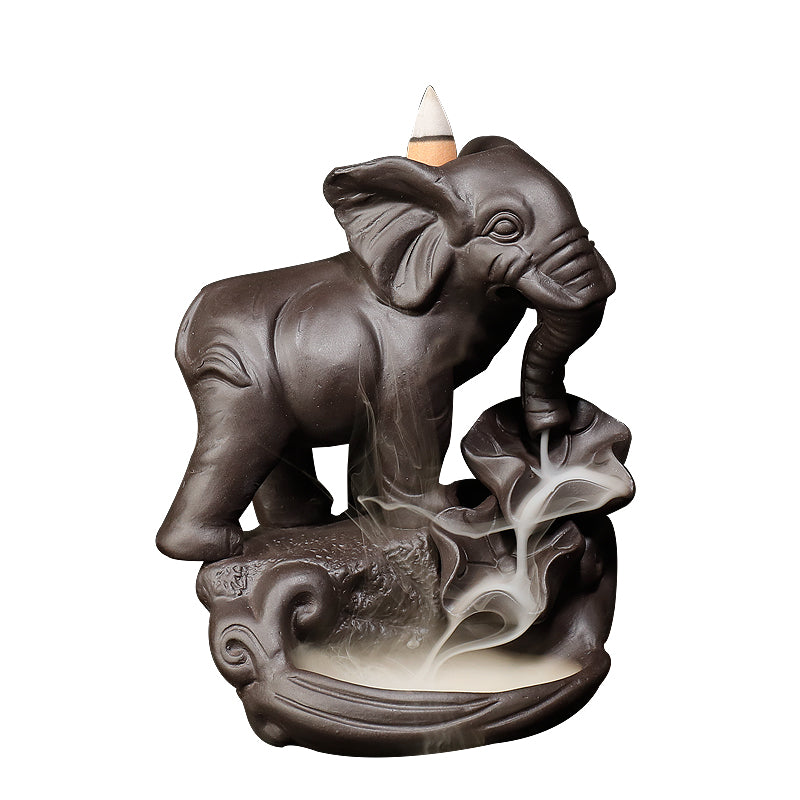 Ceramic Elephant Incense Burner with 10 Cones by HitMyNeed