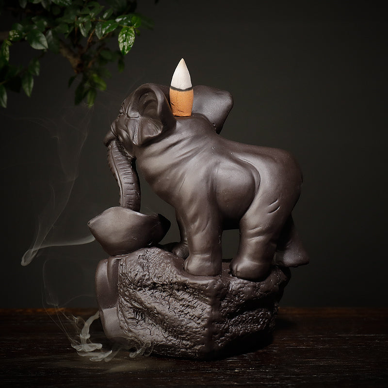 Ceramic Elephant Incense Burner with 10 Cones by HitMyNeed