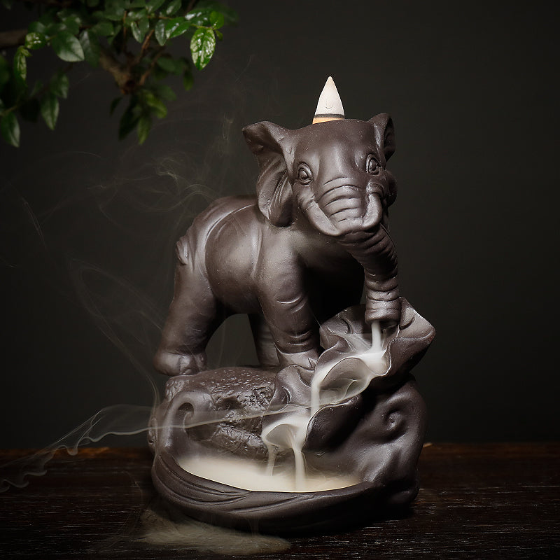 Ceramic Elephant Incense Burner with 10 Cones by HitMyNeed