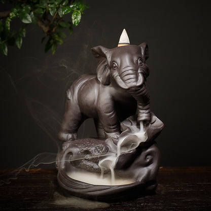 Ceramic Elephant Incense Burner with 10 Cones by HitMyNeed