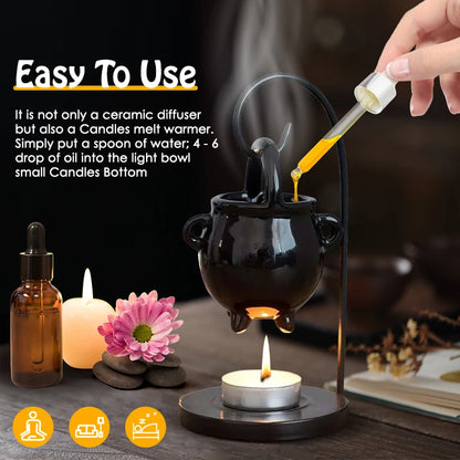Ceramic Essential Oil Burner & Tealight Wax Warmer by HitMyNeed