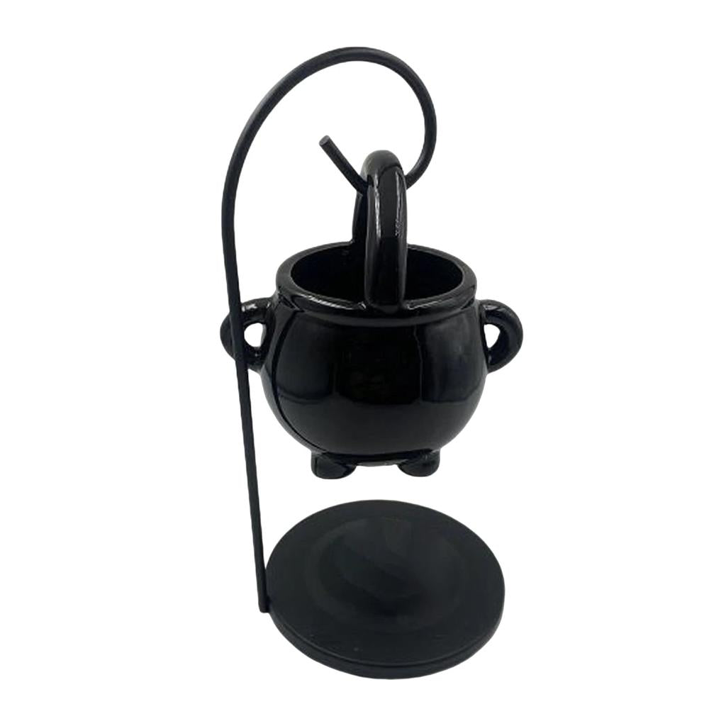 Ceramic Essential Oil Burner & Tealight Wax Warmer black-a by HitMyNeed