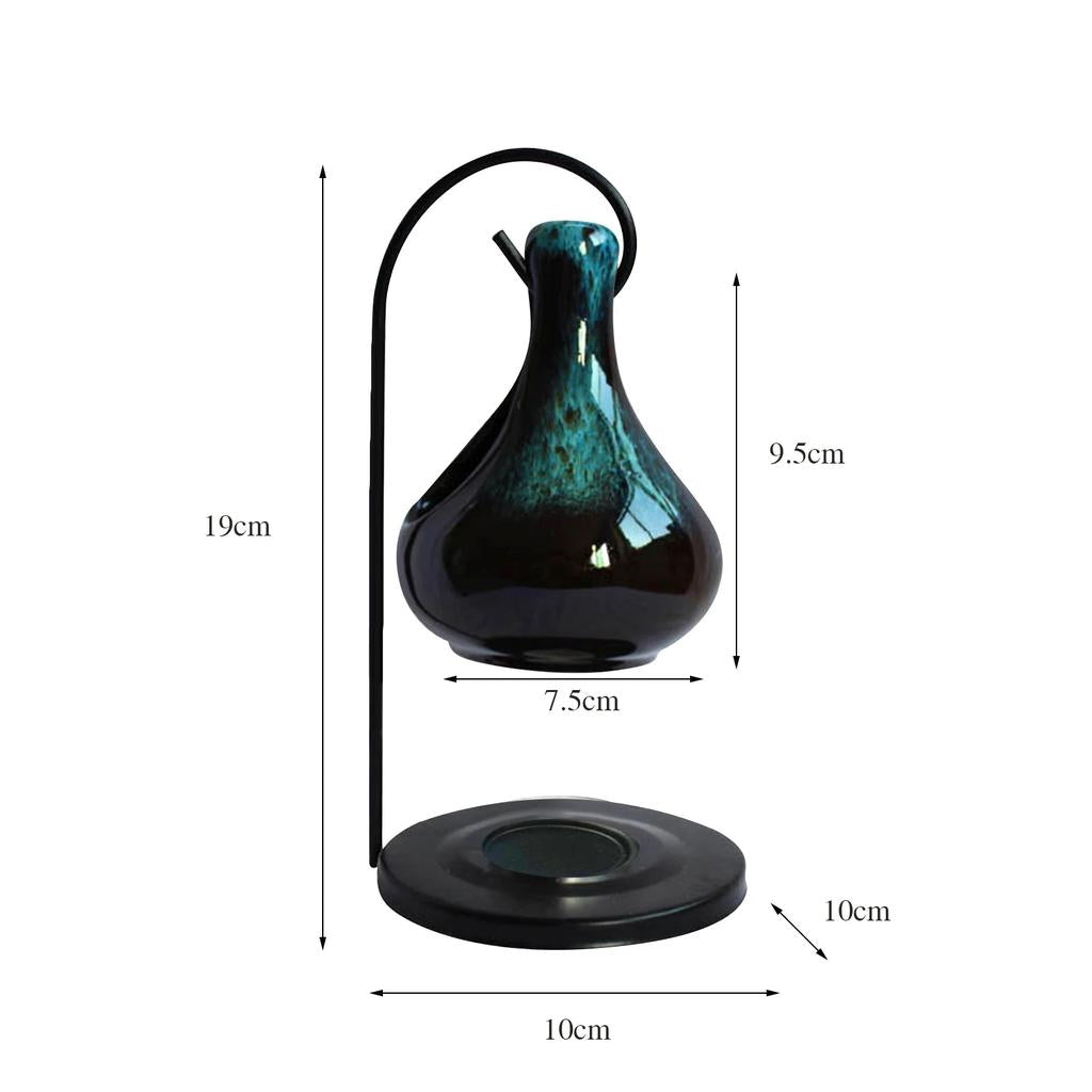 Ceramic Essential Oil Burner & Tealight Wax Warmer blue-b by HitMyNeed