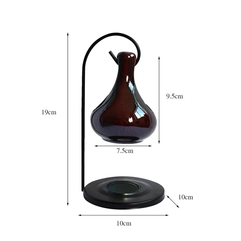 Ceramic Essential Oil Burner & Tealight Wax Warmer brown-b by HitMyNeed