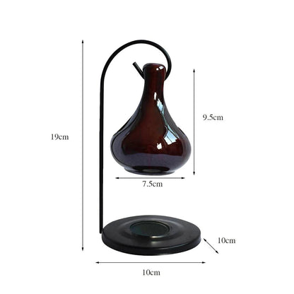Ceramic Essential Oil Burner & Tealight Wax Warmer brown-b by HitMyNeed