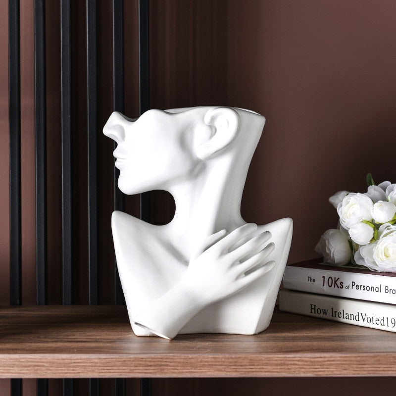 Ceramic European Head Planter Vase 21cm by HitMyNeed