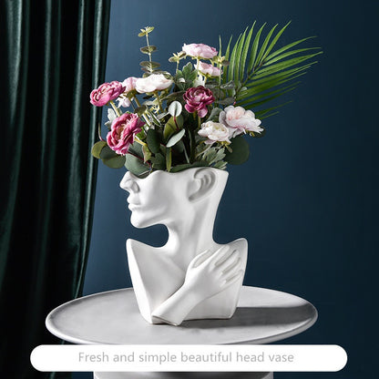 Ceramic European Head Planter Vase 21cm by HitMyNeed