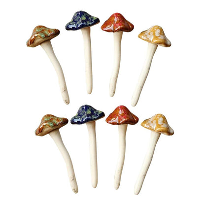 Ceramic Garden Mushroom Decor Set of 8 by HitMyNeed