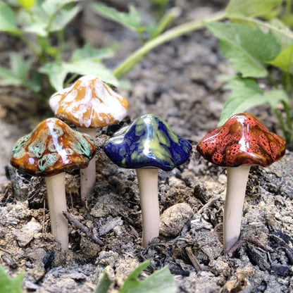 Ceramic Garden Mushroom Stakes Set of 4 by HitMyNeed