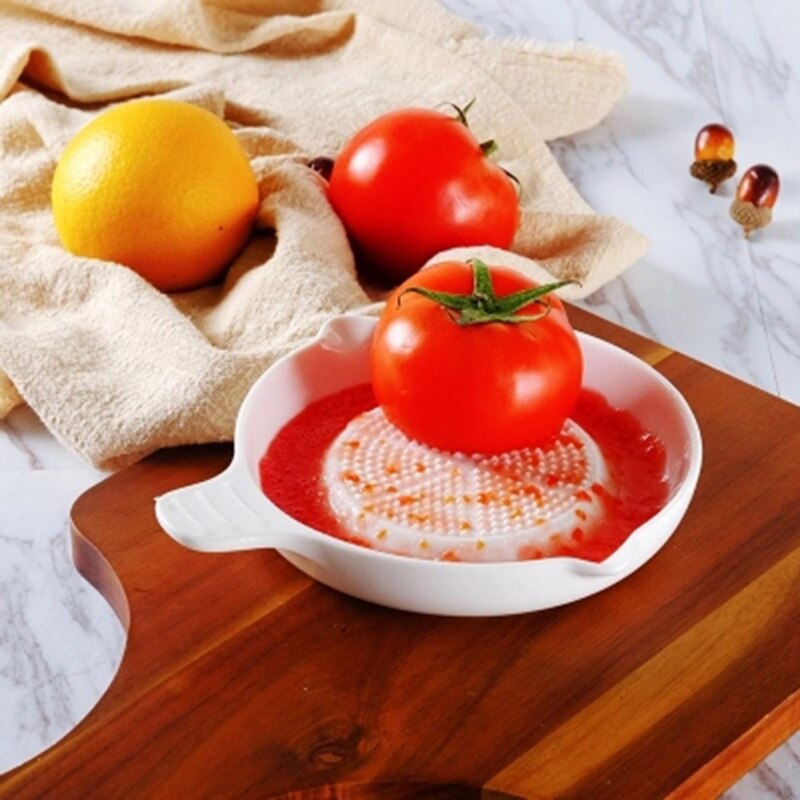 Ceramic Garlic Grater Plate for Kitchen Prep by HitMyNeed