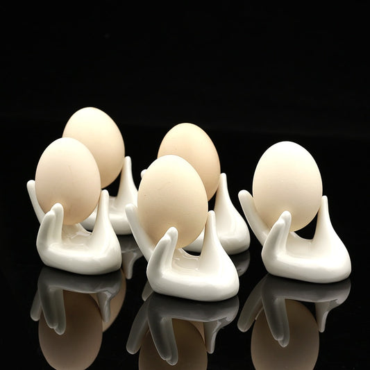 Ceramic Hand-Shaped Egg Holder Stand by HitMyNeed