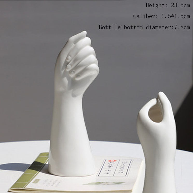 Ceramic Hand Vase for Fresh & Dried Flowers by HitMyNeed
