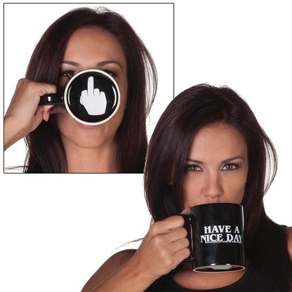 Ceramic Have a Nice Day Middle Finger Mug 300ml by HitMyNeed