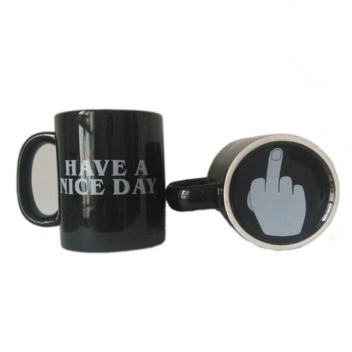 Ceramic Have a Nice Day Middle Finger Mug 300ml by HitMyNeed