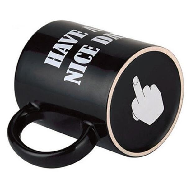 Ceramic Have a Nice Day Middle Finger Mug 300ml by HitMyNeed