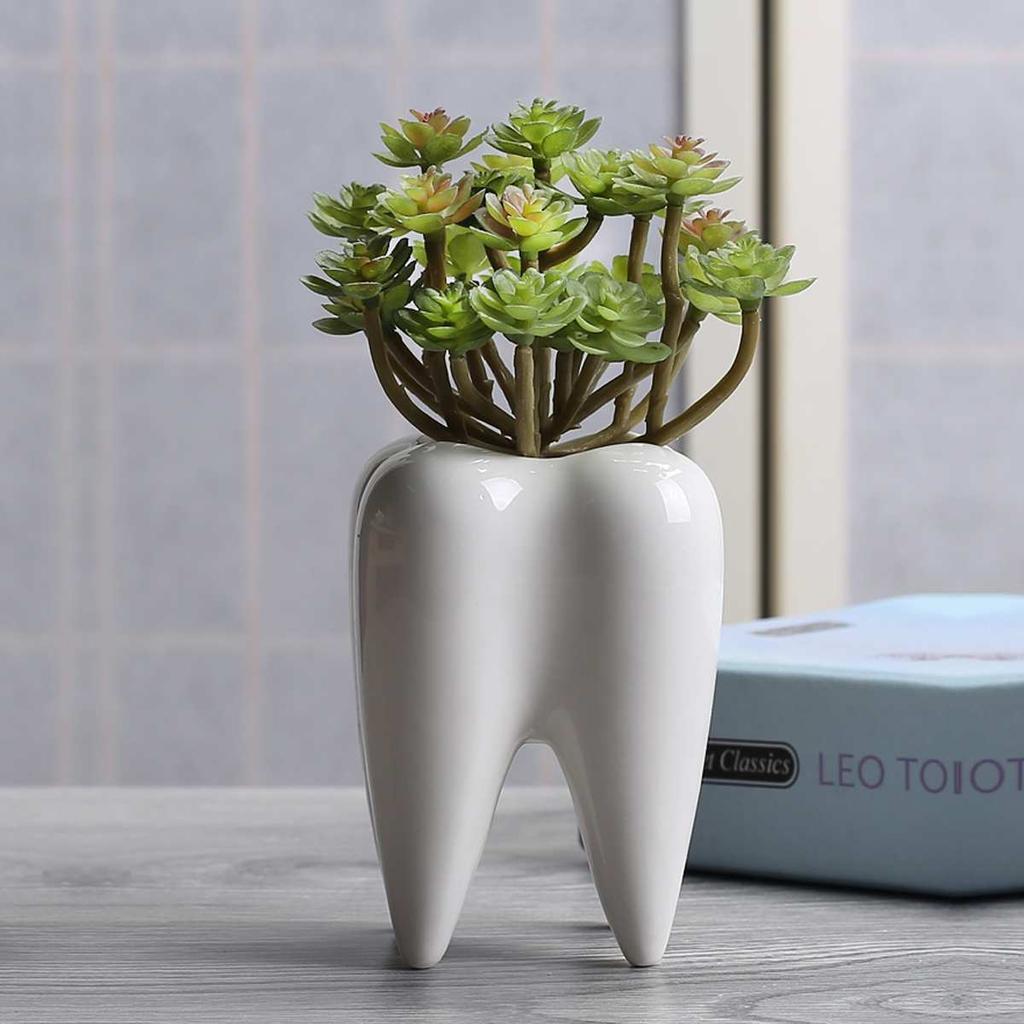 Ceramic Mini Tooth Planter for Succulents by HitMyNeed