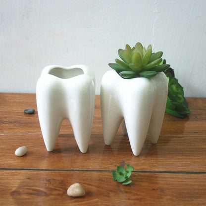 Ceramic Mini Tooth Planter for Succulents by HitMyNeed