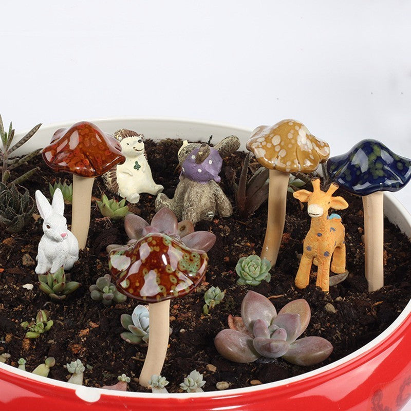 Ceramic Mushroom Garden Ornament Decor by HitMyNeed