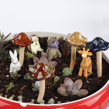 Ceramic Mushroom Garden Ornament Decor by HitMyNeed