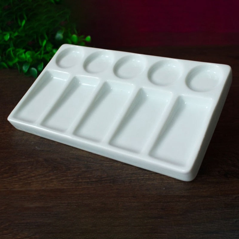 Ceramic Paint Palette 10-Hole Mixing Tray by HitMyNeed
