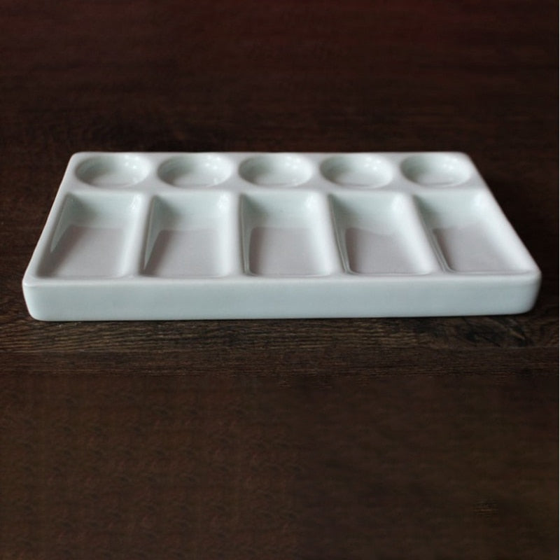 Ceramic Paint Palette 10-Hole Mixing Tray by HitMyNeed