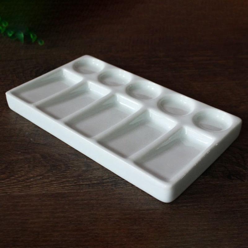 Ceramic Paint Palette 10-Hole Mixing Tray by HitMyNeed