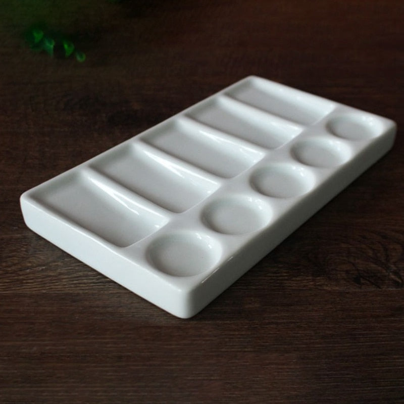 Ceramic Paint Palette 10-Hole Mixing Tray by HitMyNeed