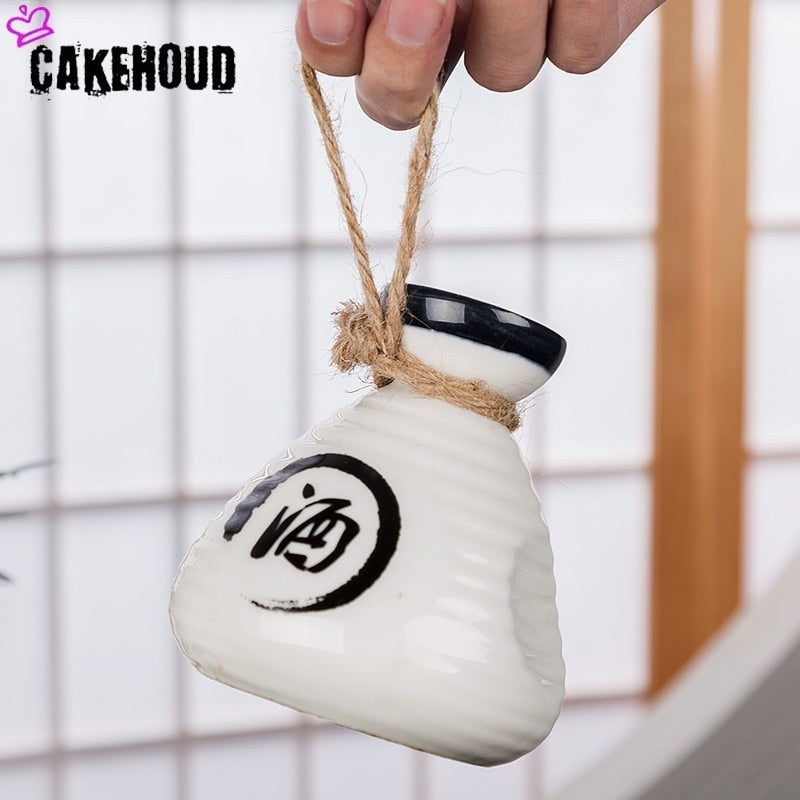 Ceramic Sake Pot Set with Two Cups, 230 ml by HitMyNeed