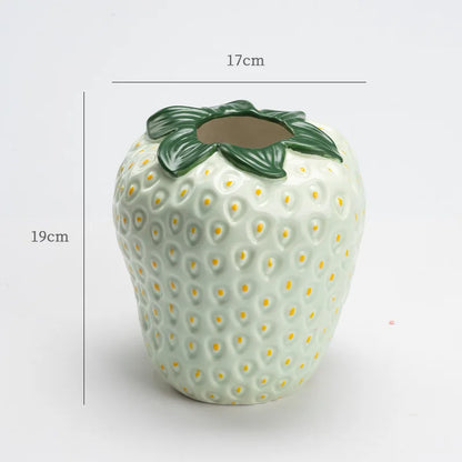 Ceramic Strawberry Flower Vase 17 x 19 cm b by HitMyNeed