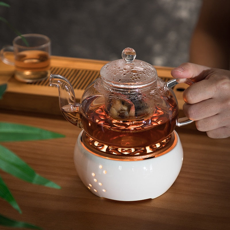Ceramic Teapot Warmer with Candle Heater Base by HitMyNeed