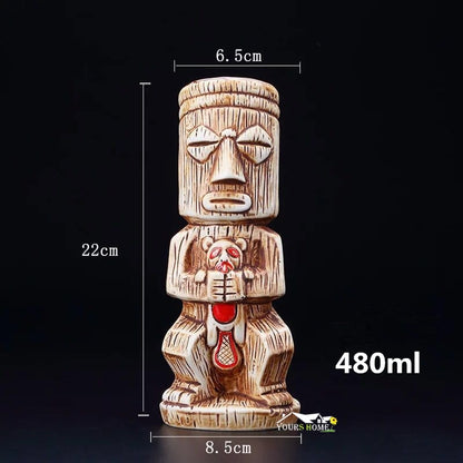 Ceramic Tiki Mug 480mL Cocktail Drinkware by HitMyNeed
