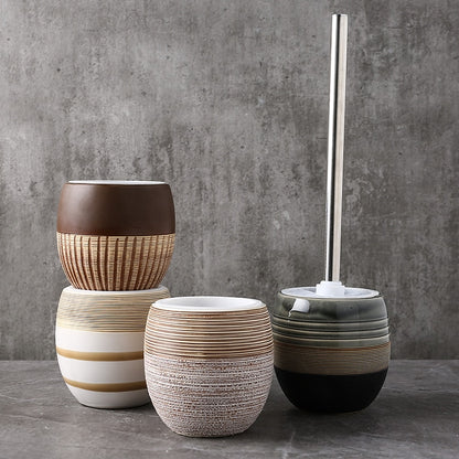 Ceramic Toilet Brush and Holder Set by HitMyNeed
