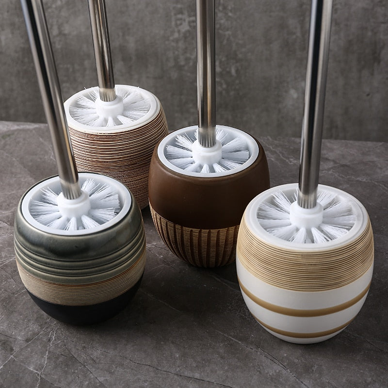 Ceramic Toilet Brush and Holder Set by HitMyNeed