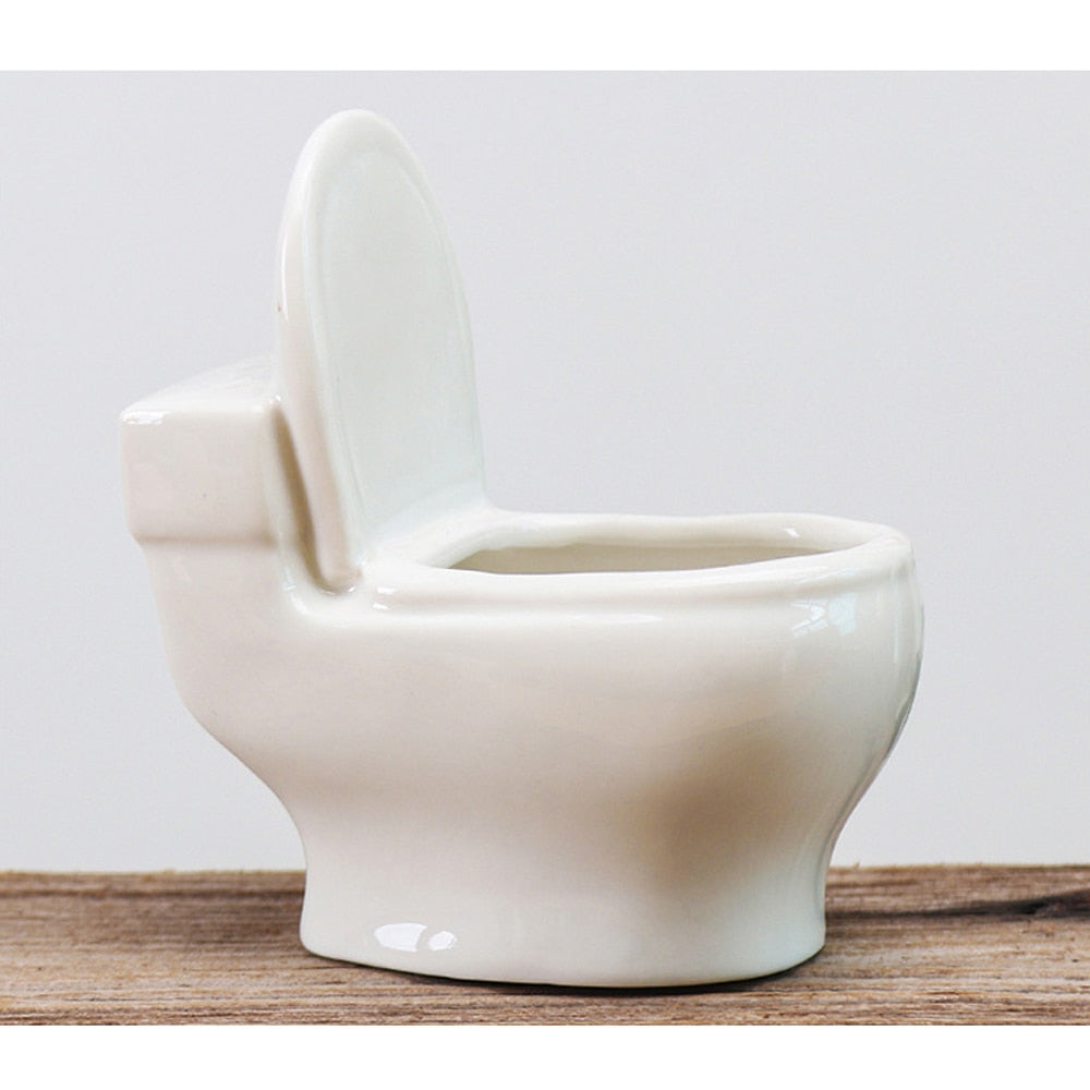 Ceramic Toilet Flower Pot Planter for Succulents by HitMyNeed