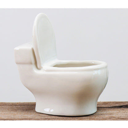 Ceramic Toilet Flower Pot Planter for Succulents by HitMyNeed