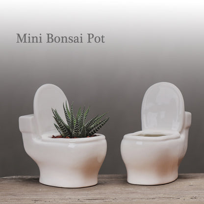 Ceramic Toilet Flower Pot Planter for Succulents by HitMyNeed