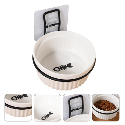Ceramic Wall Mounted Dog Bowl with Iron Rack by HitMyNeed