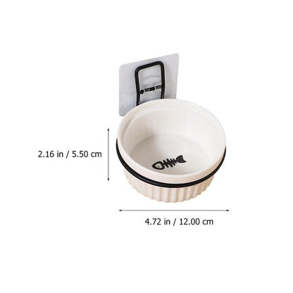 Ceramic Wall Mounted Dog Bowl with Iron Rack by HitMyNeed