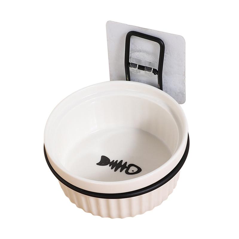Ceramic Wall Mounted Dog Bowl with Iron Rack by HitMyNeed