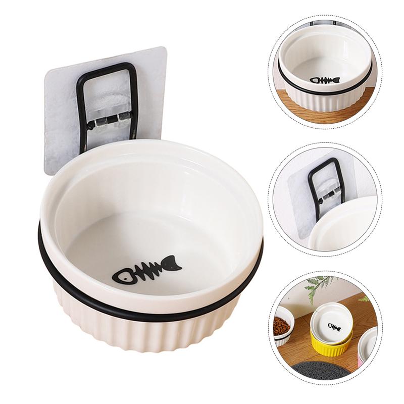 Ceramic Wall Mounted Dog Bowl with Iron Rack by HitMyNeed