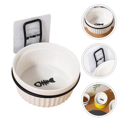 Ceramic Wall Mounted Dog Bowl with Iron Rack by HitMyNeed