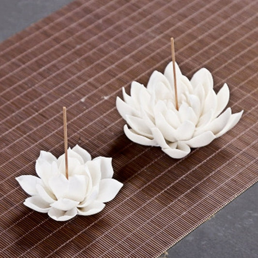 Ceramic White Lotus Incense Burner by HitMyNeed