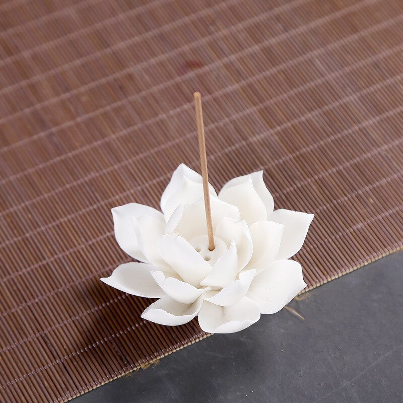 Ceramic White Lotus Incense Burner by HitMyNeed