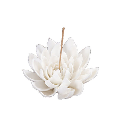 Ceramic White Lotus Incense Burner by HitMyNeed