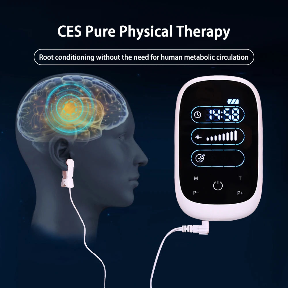 CES Brain Stimulation Device with Ear Clip Electrodes by HitMyNeed