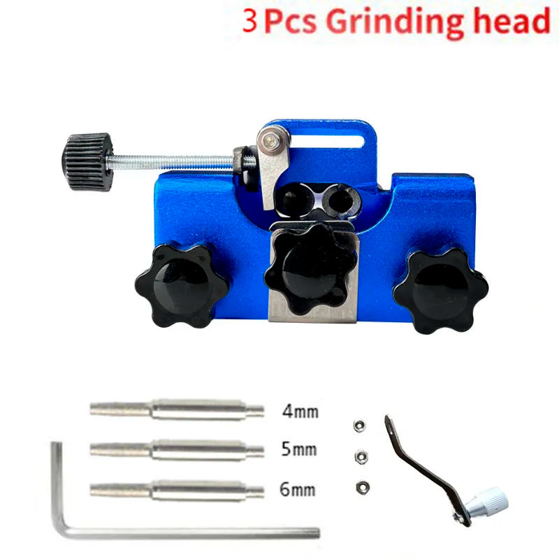 Chainsaw Chain Sharpening Jig & Sharpener Kit blue-and-3-head by HitMyNeed