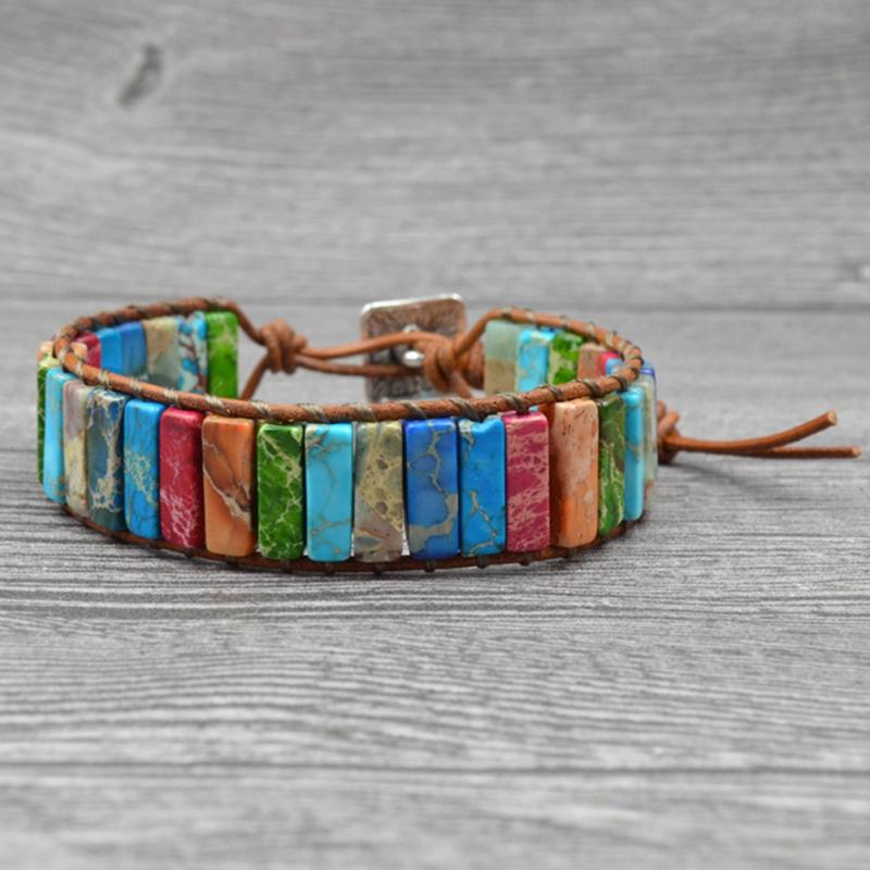 Chakra Bracelet with Colorful Healing Stone Beads by HitMyNeed
