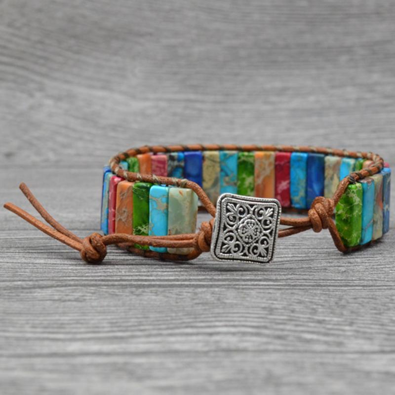 Chakra Bracelet with Colorful Healing Stone Beads by HitMyNeed