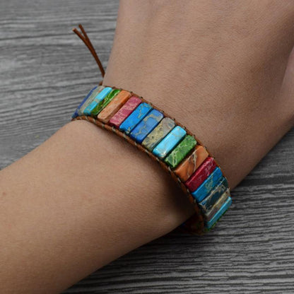 Chakra Bracelet with Colorful Healing Stone Beads by HitMyNeed