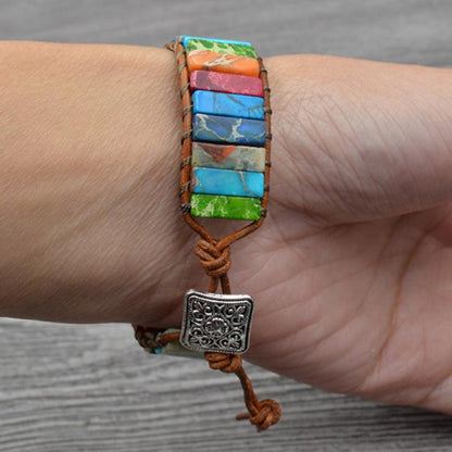 Chakra Bracelet with Colorful Healing Stone Beads by HitMyNeed